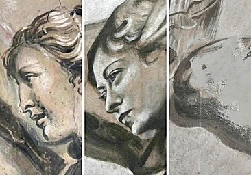 El rostro de un ángel y su parecido a Meloni: así era el dibujo antes y después de la restauración