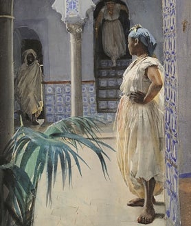 Imagen secundaria 2 - Arriba, 'Remero turco', 1886. Sobre estas líneas, a la izquierda, 'Las primas', 1882. Detalle. A la derecha, 'Daiduscha', 1887