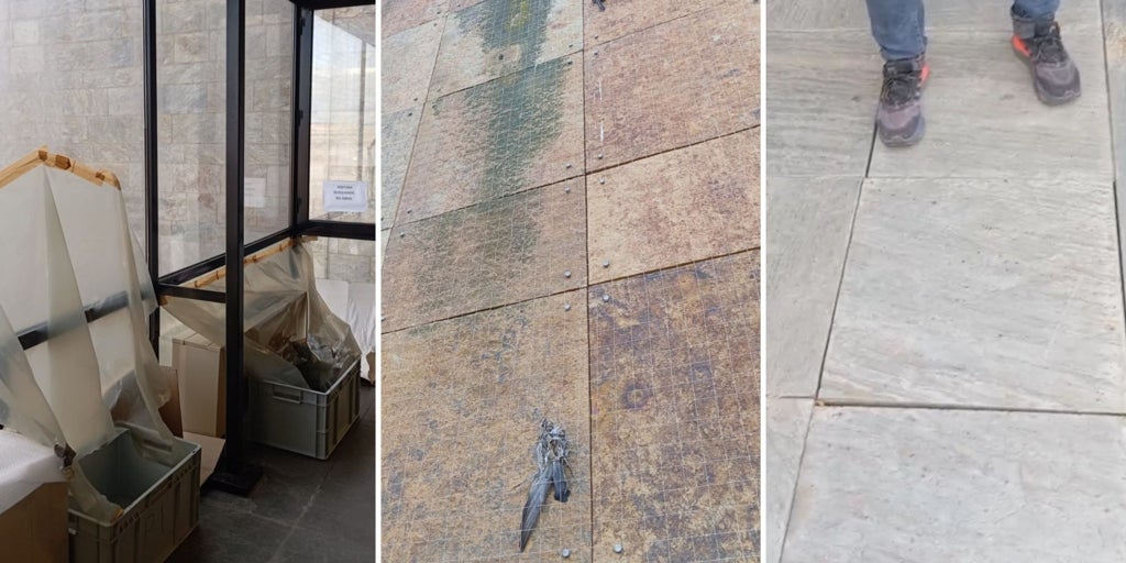 Grietas, aves muertas... CC.OO. denuncia el abandono de la sede de la BNE en Alcalá