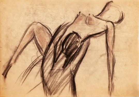 Dibujo erótico-lésbico de un álbum de Victorina Durán.