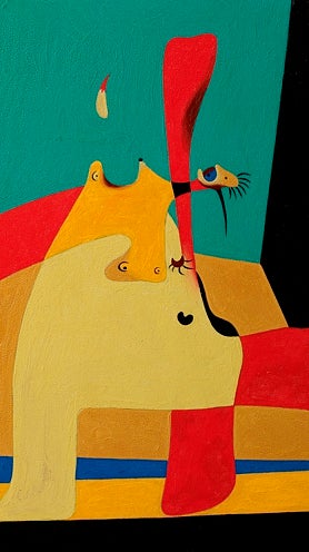 Imagen secundaria 2 - En las imágenes, 'Sin título (Seis puntos blancos)', de Calder; 'L'Étoile matinale. La estrella matinal' (1960) y 'Llama en el espacio y mujer desnuda' (1932), ambas de Miró