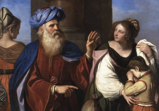 Guercino. 'Abraham repudia a Agar e Ismael'.