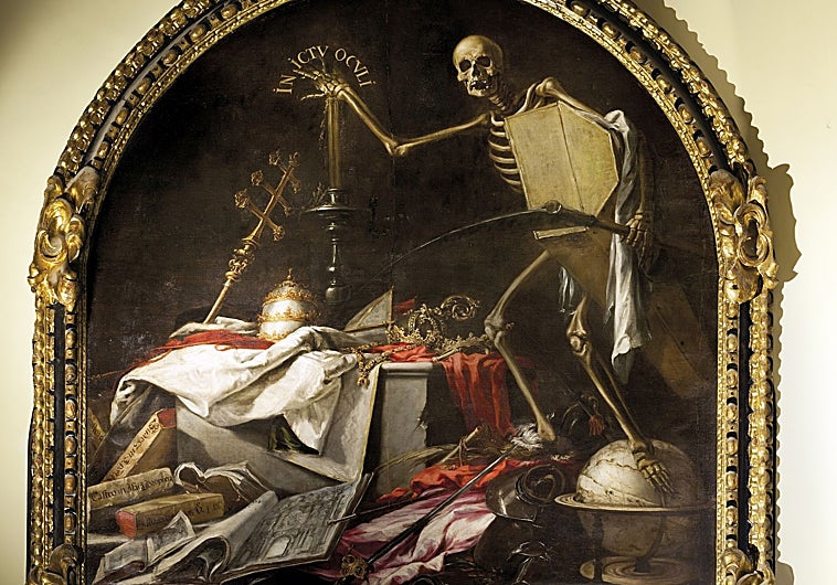 Imagen principal - 'In ictu oculi', de Valdés Leal, capilla del Santo Cristo del Castillo de Javier y detalle del 'Espejo de clarisas' del Monasterio de las Descalzas Reales