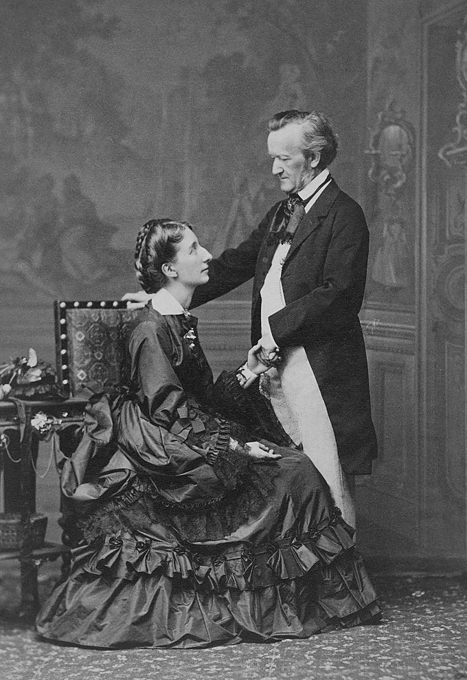 Richard Wagner y Cósima retratados en Viena el 9 de mayo de 1872 por Fritz Luckhardt.