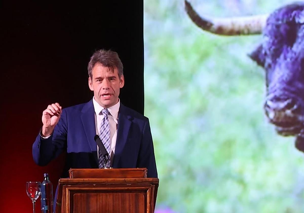 Rubén Amón durante un pregón taurino