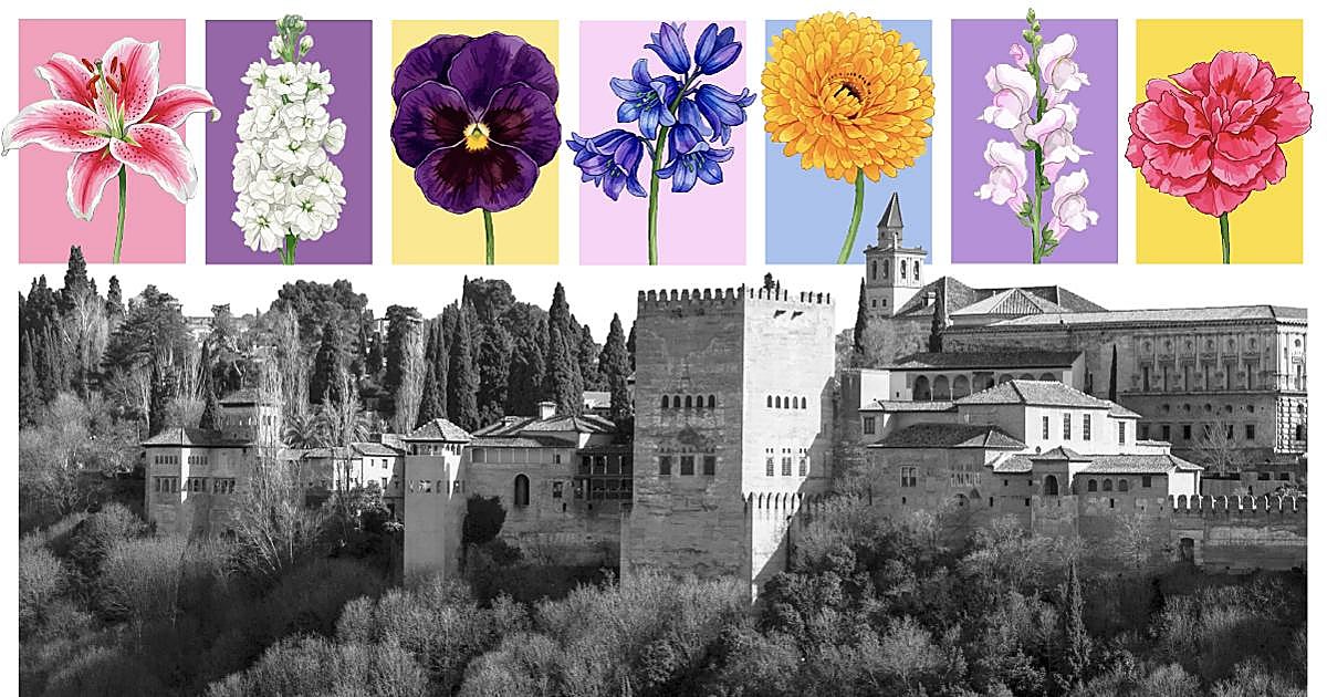La Alhambra, un lienzo con cinco hectáreas en flor