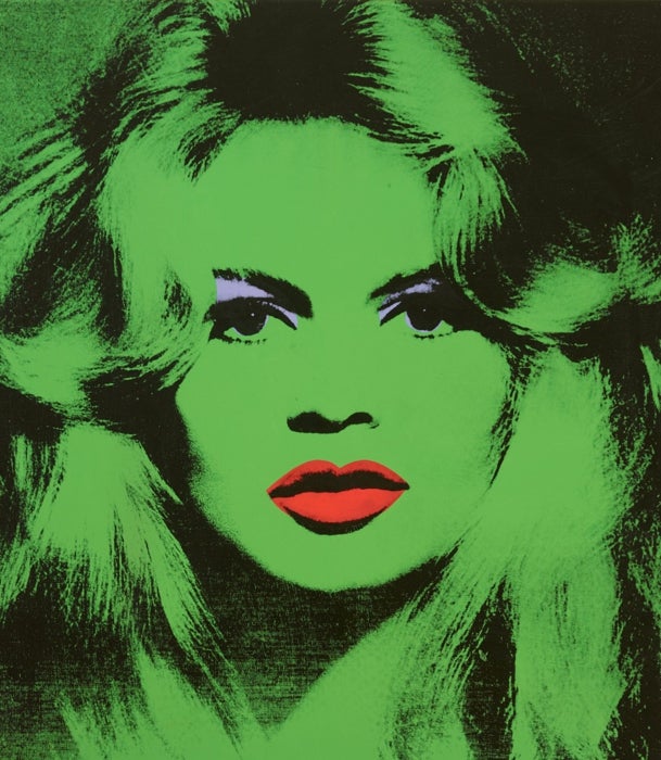 Retrato de Brigitte Bardot, pintado por Andy Warhol.