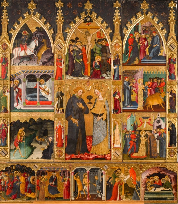 'Retablo de San Julián y Santa Lucía', de Pere y Jaume Serra. Temple y pan de oro sobre tabla, h. 1384-85.