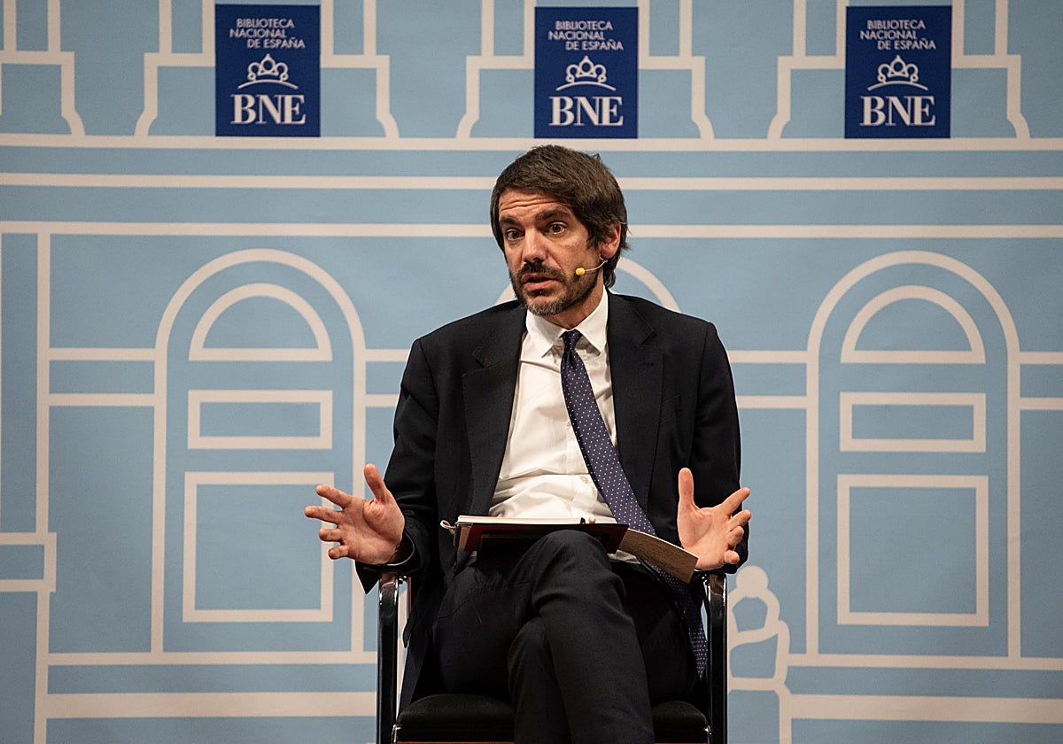 Urtasun, durante un acto en la BNE