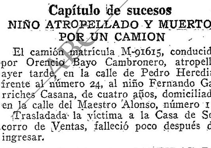 Noticia suelta en la página 26 de ABC el 22 de mayo de 1952