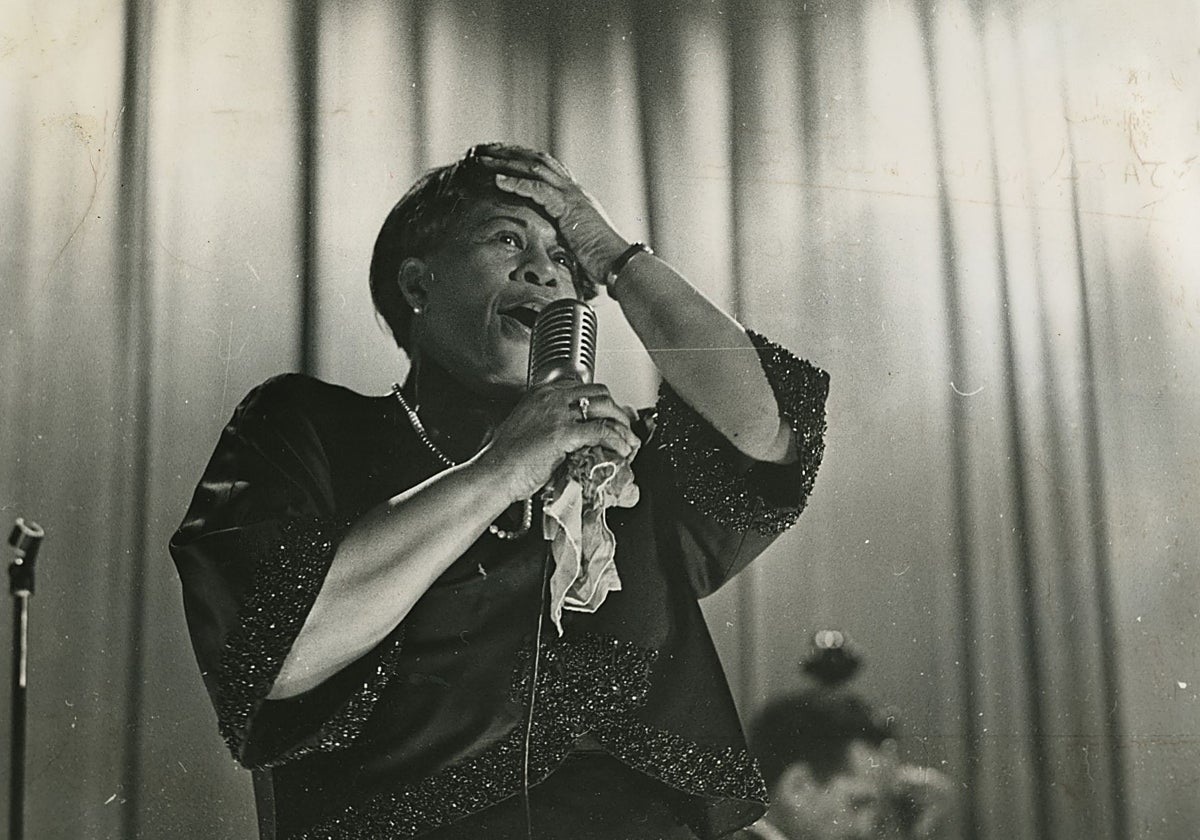 Ella Fitzgerald y Duke Ellington actuando en Madrid en 1966.