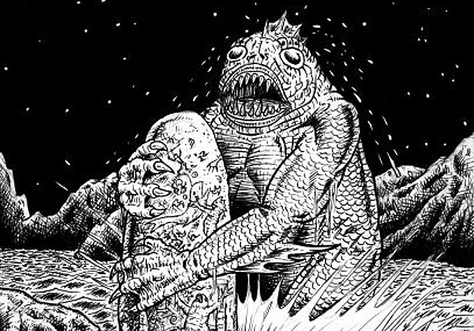 Una ilustración de Dagon, uno de los Profundos