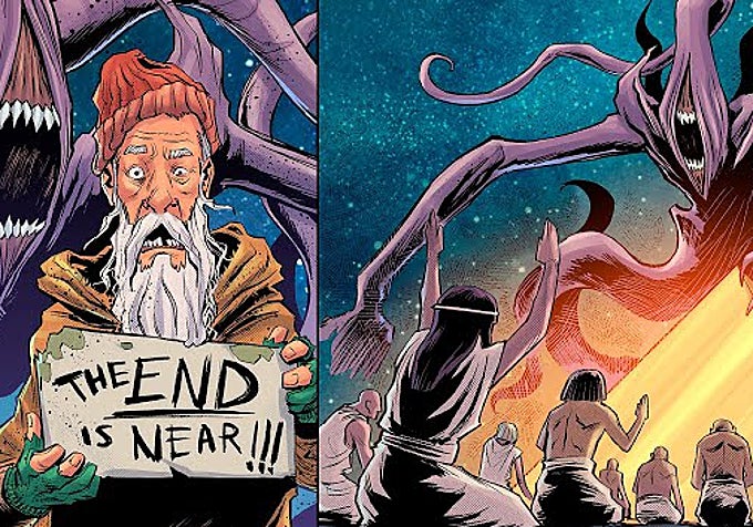 Una ilustración de Nyarlathotep en el cómic de 'Los mitos de Cthulhu'