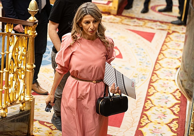 Yolanda Díaz, en mayo en el Congreso de los Diputados.
