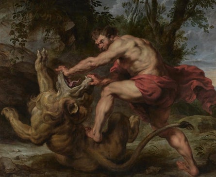 Imagen secundaria 1 -  Colección Banco Santander. Arriba, 'Valentín Belvís de Moncada y Pizarro', de Goya, y 'Las lágrimas de San Pedro', de Velázquez. Sobre estas líneas, a la izquierda, 'Sansón y el león', de Rubens. A la derecha, 'La Anunciación', de El Greco. 