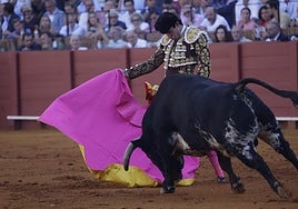 Talavante, toreando a la verónica al primero de su lote, al que cortó la única oreja del festejo
