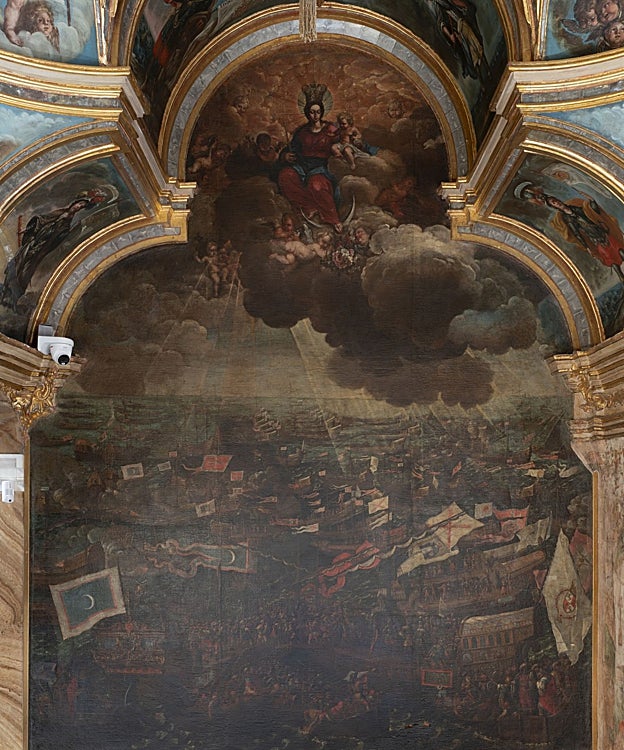 Imagen antes - La Batalla de Lepanto de Chavarito en el camarín de Nuestra Señora del Rosario