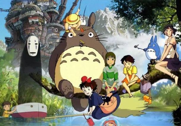 Ilustración de personajes del universo Ghibli.