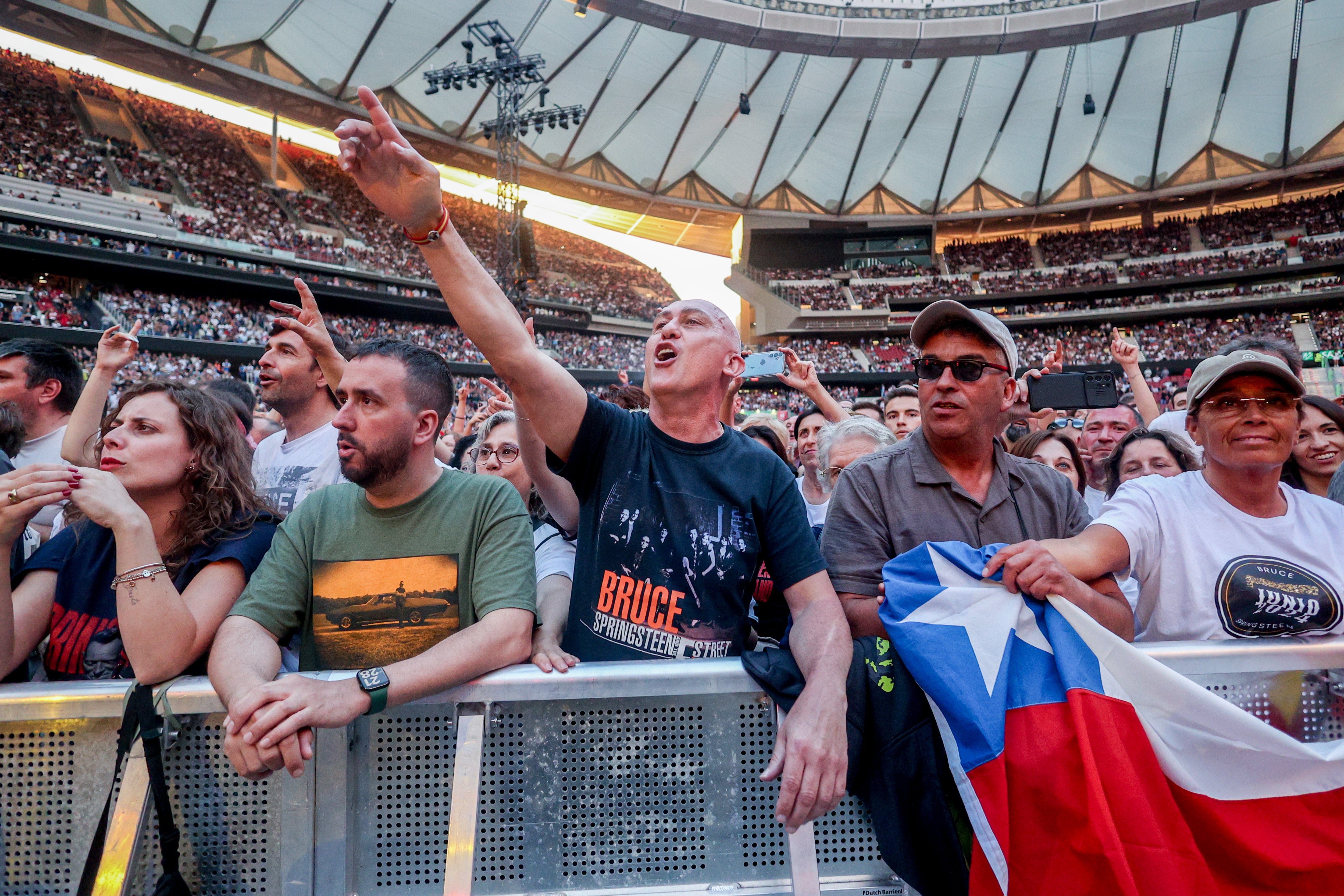 Fans de Springsteen en primera fila del concierto