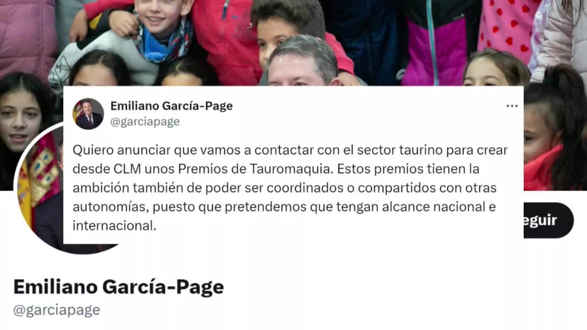 García-Page creará unos Premios de Tauromaquia que podrán ser compartidos con otras CCAA