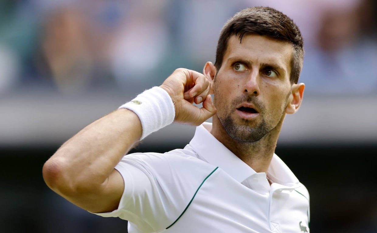 Novak Djokovic, durante su partido contra Sinner