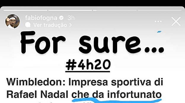 El mensaje de Fognini para el partido de Nadal