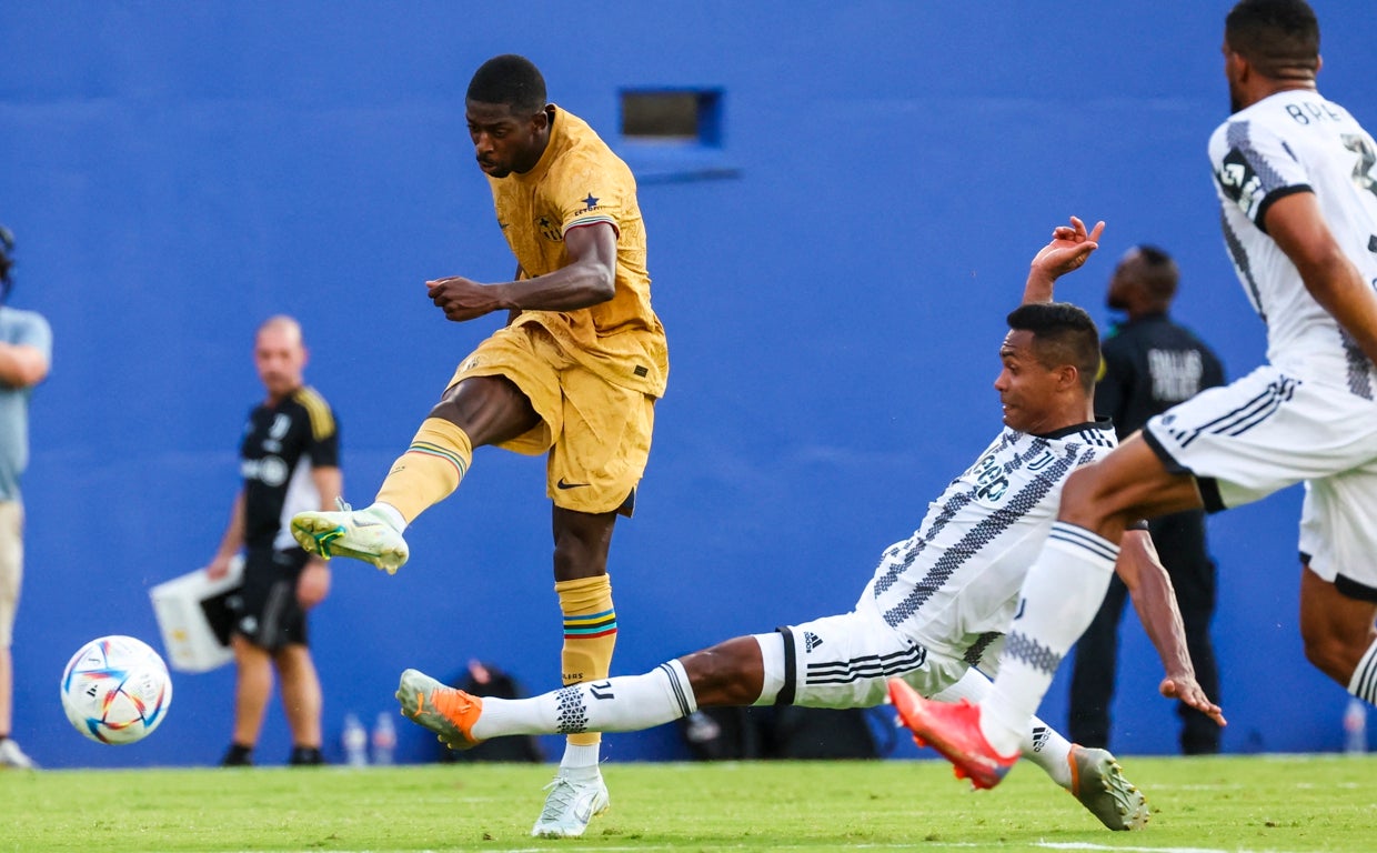 Dembélé en el partido de pretemporada frente a la Juventus