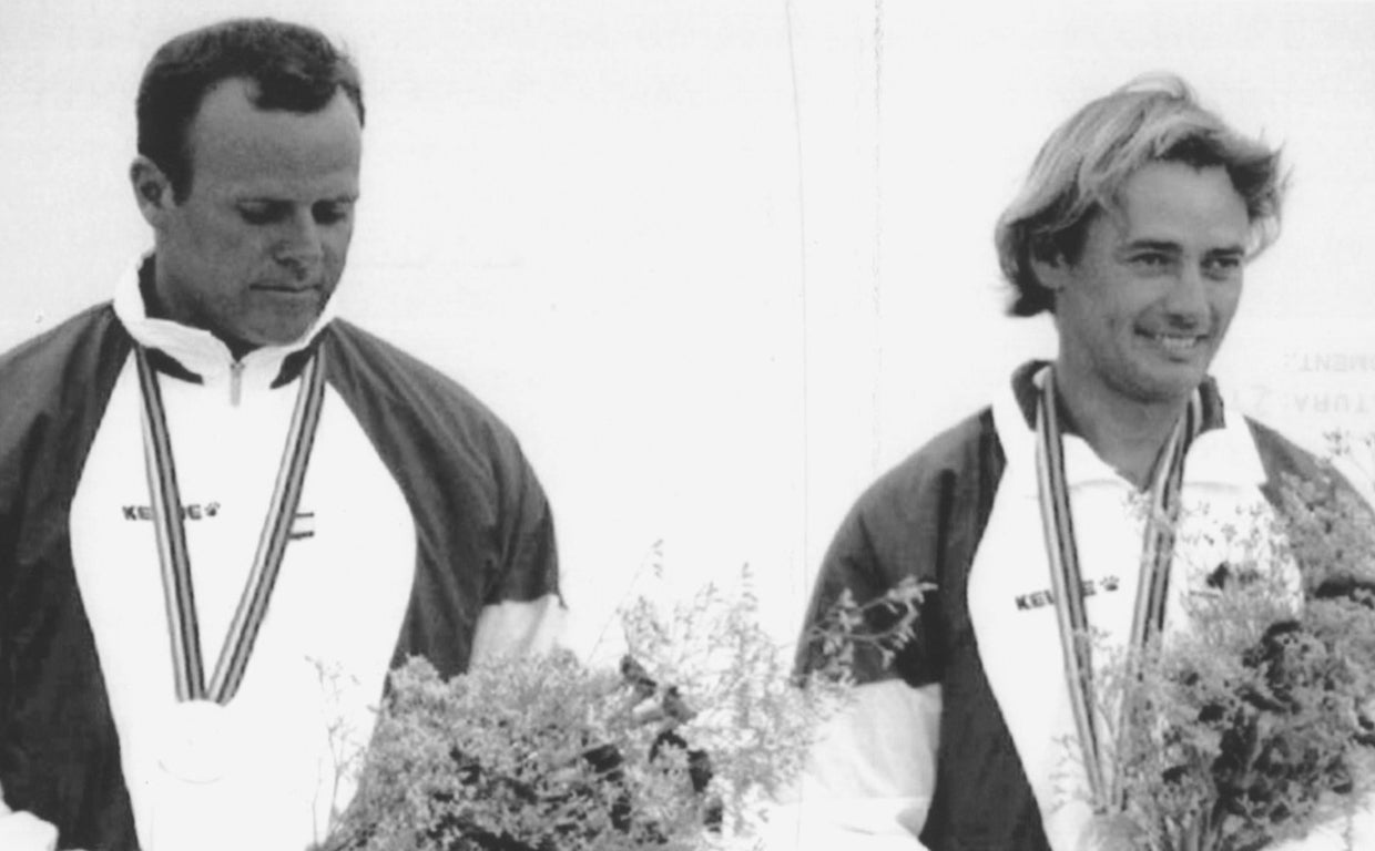 Luis Doreste y Domingo Manrique, en el podio de Barcelona