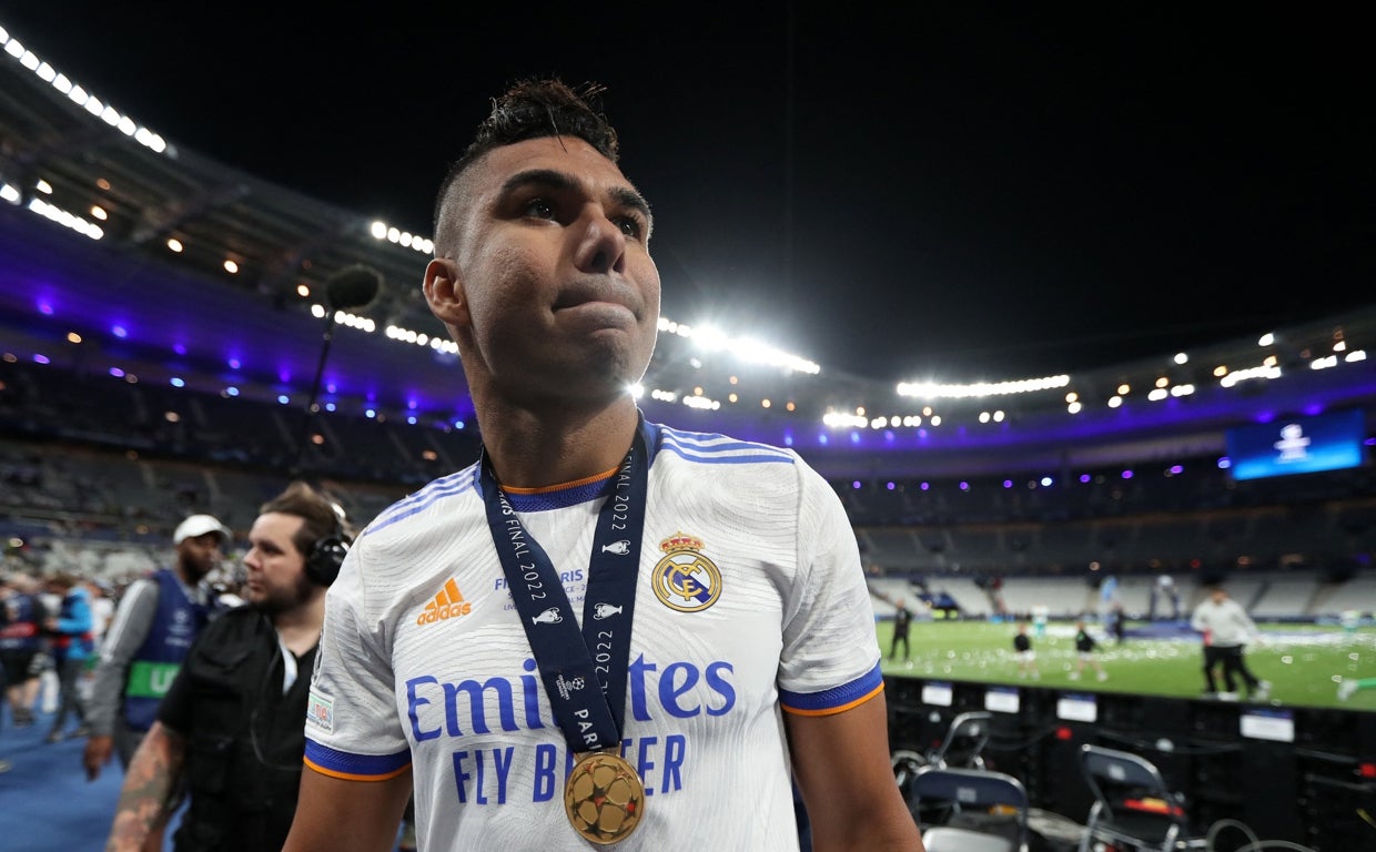 Casemiro, con la medalla de la Supercopa de Europa