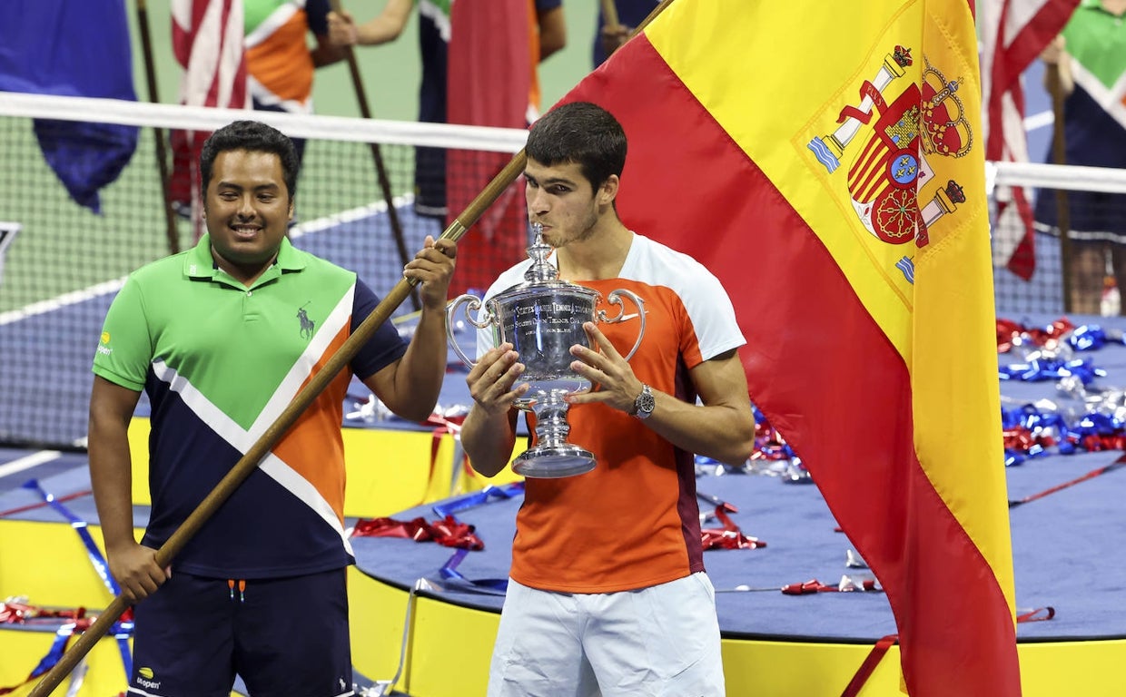 Alcaraz, con el trofeo del US Open