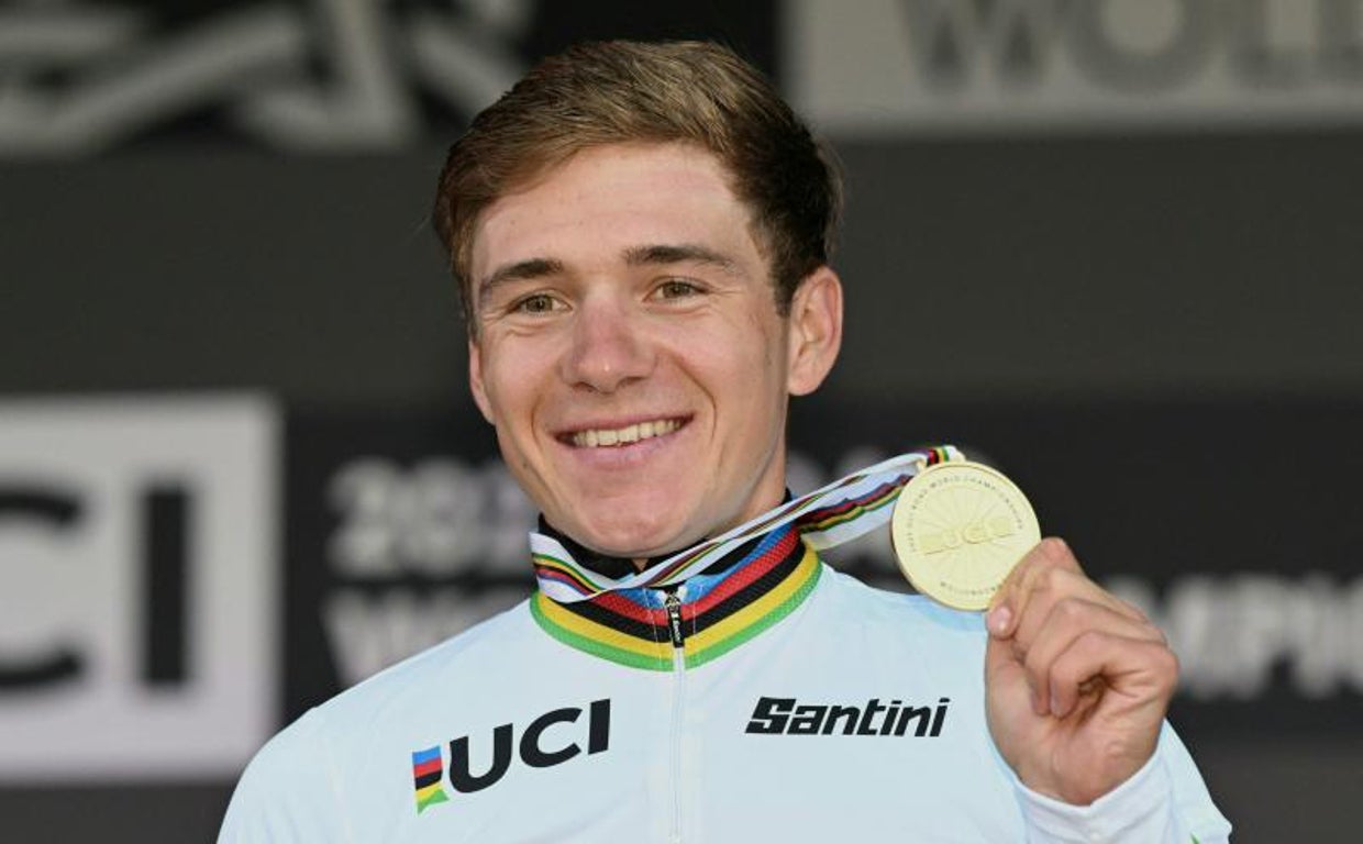 Remco Evenepoel, con la medalla de oro