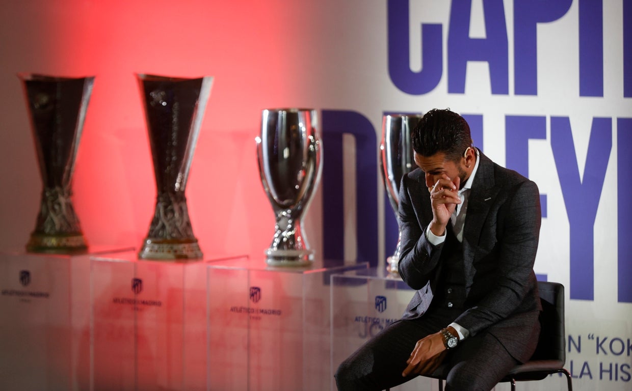 Koke, emocionado durante el homenaje