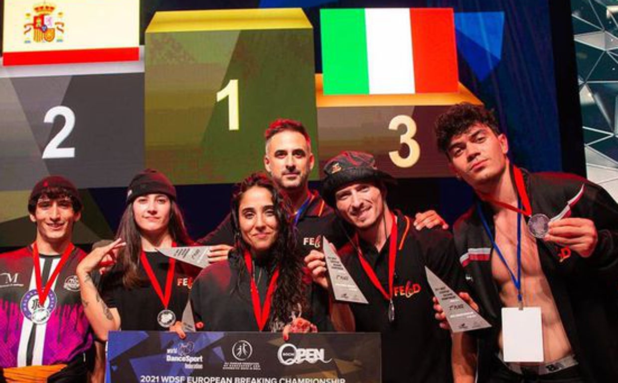 Varios de los integrantes de la selección española de break, con Flex al fondo