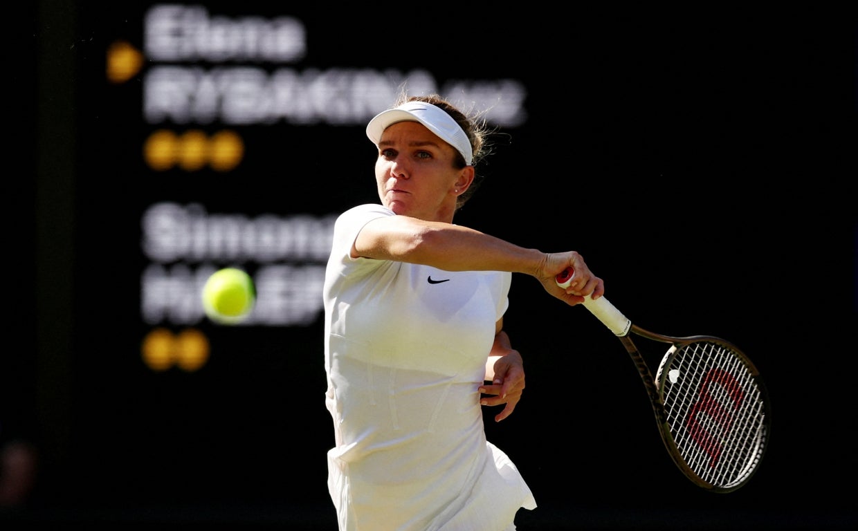 Simona Halep, durante el torneo de Wimbledon 2022
