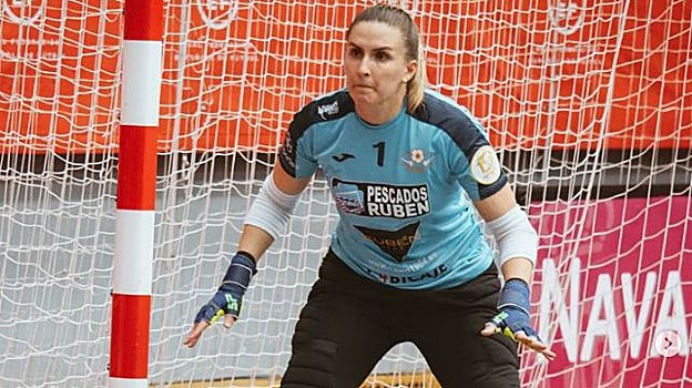 Jozi, defendiendo la portería del Burela