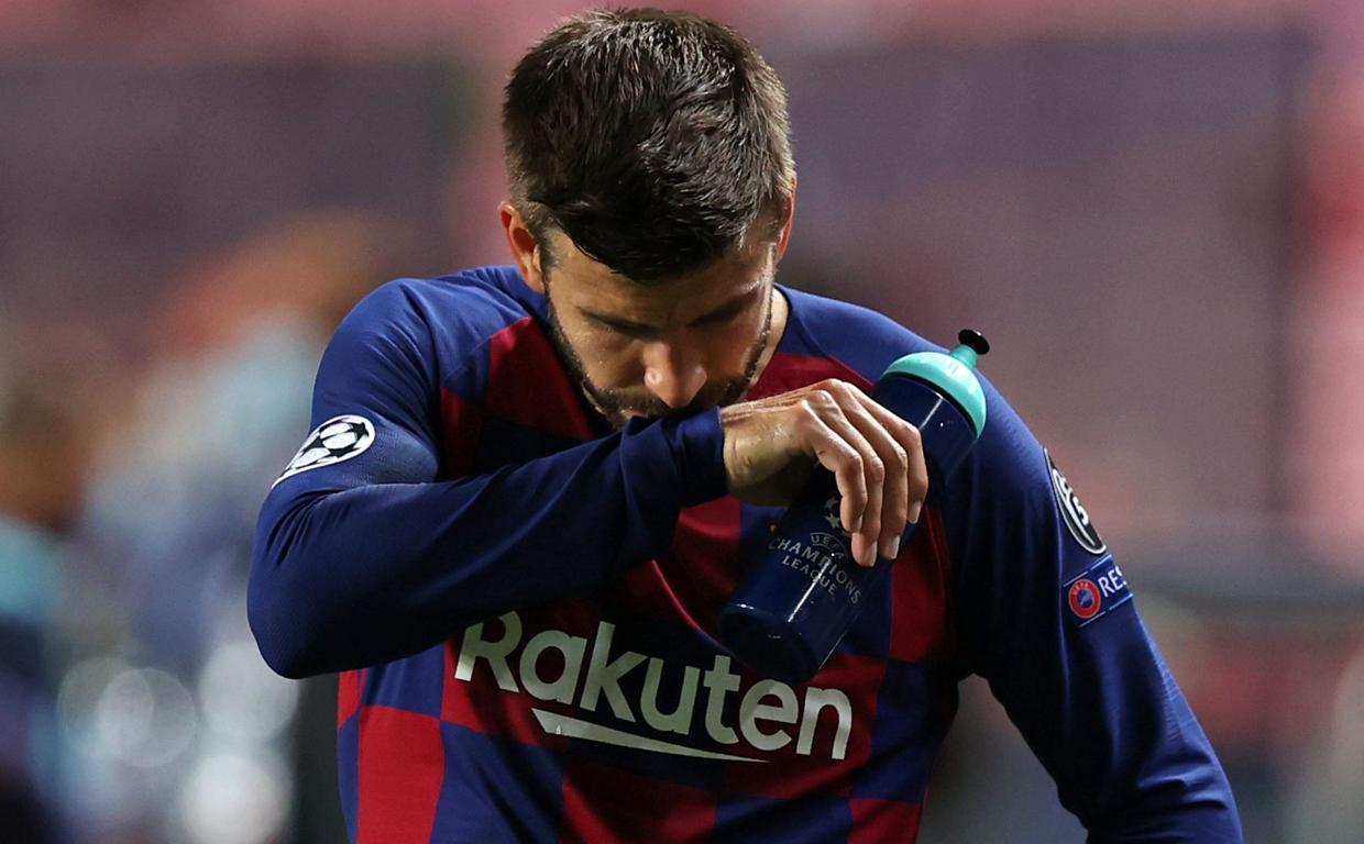 Piqué, durante un partido del Barça