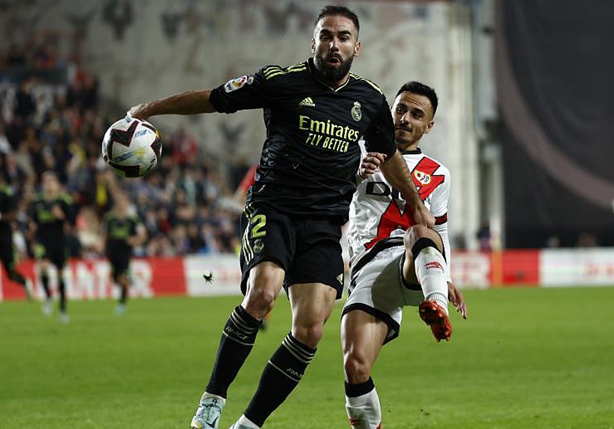 Carvajal, protagonista del gol definitivo del Rayo ante el Real Madrid