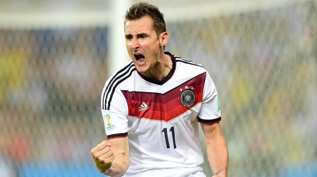 Klose, tras anotar un gol a Ghana en Brasil 2014