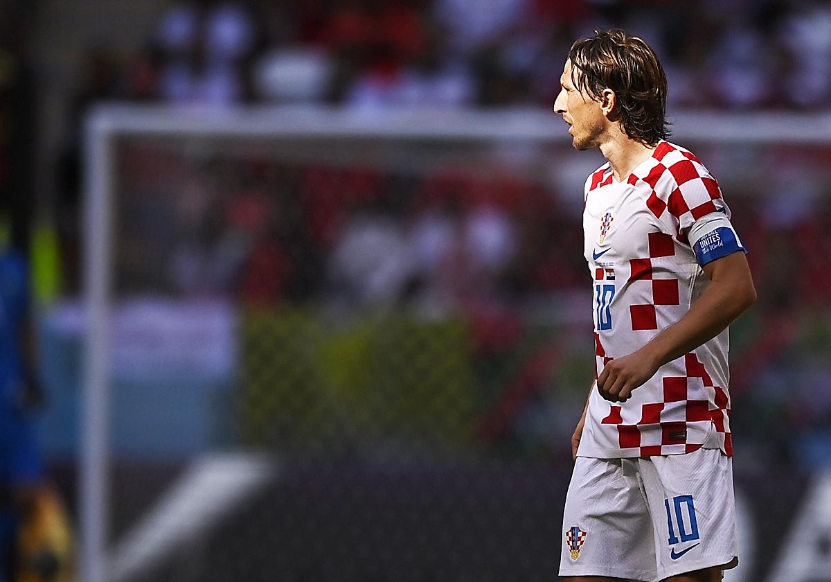 Luka Modric en el encuentro ante Marruecos