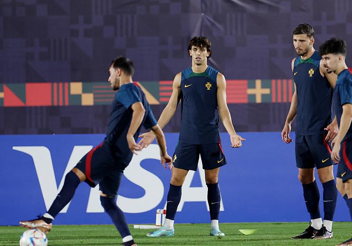 Joao Félix, en el entrenamiento de ayer de Portugal