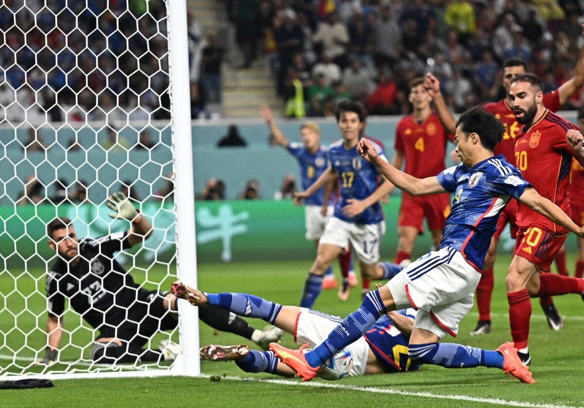 El polémico gol de Japón a España que no debería haber subido al marcador