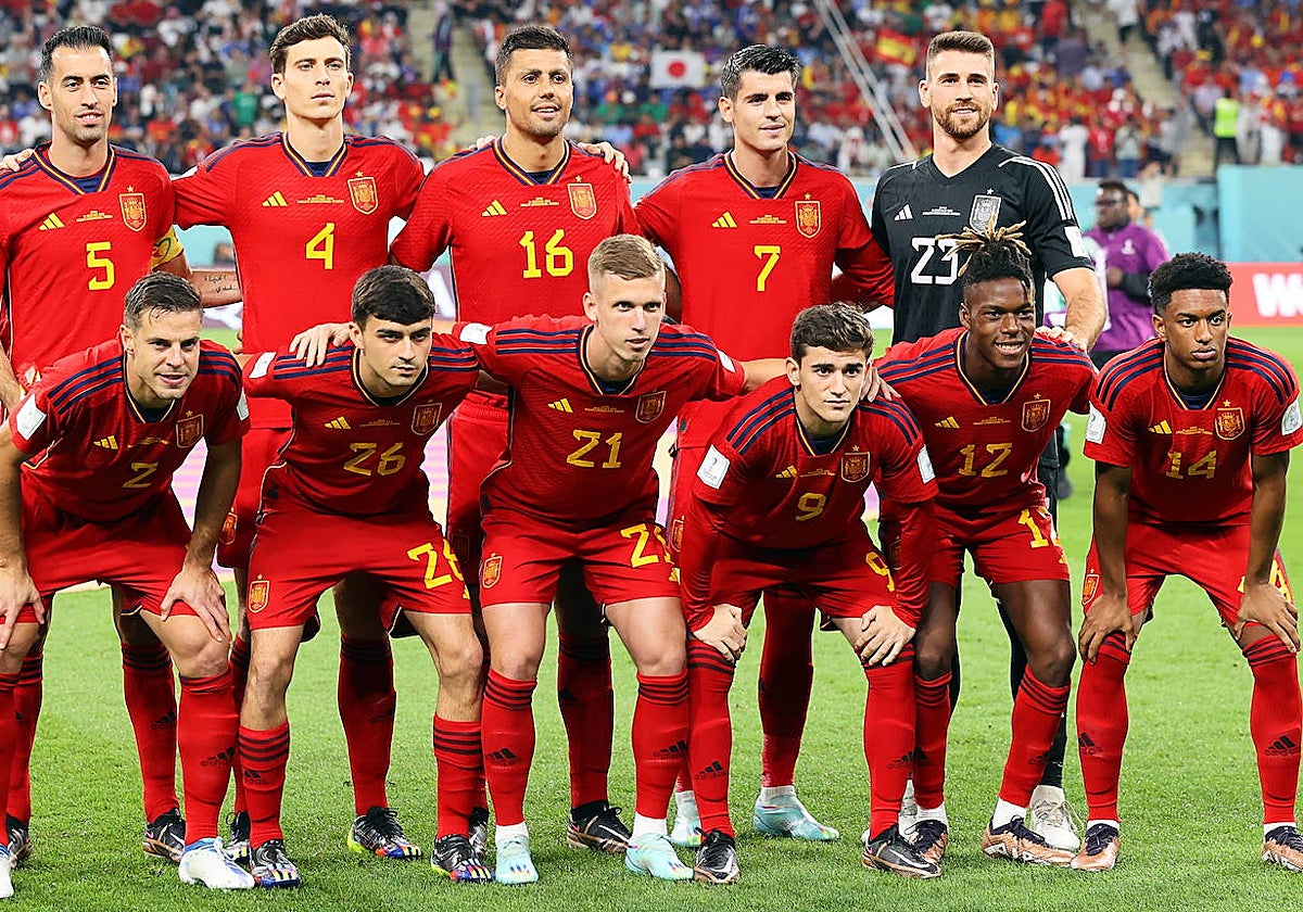 El once titular de la selección española ante Japón