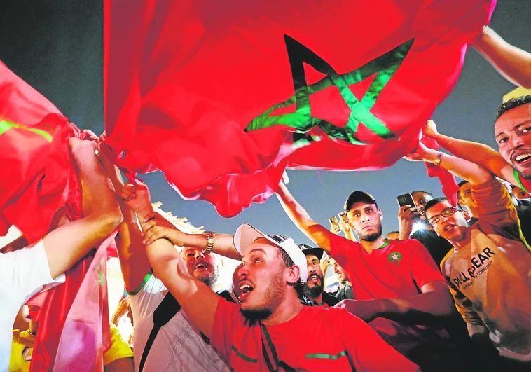 Aficionados de Marruecos celebran el éxito de su selección