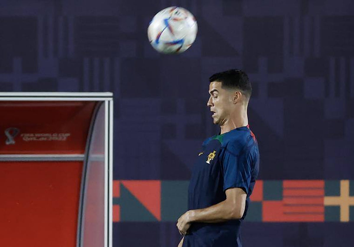 Cristiano Ronaldo, entrenando con Portugal