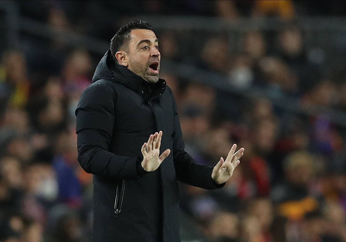 Xavi, durante un partido del Barça