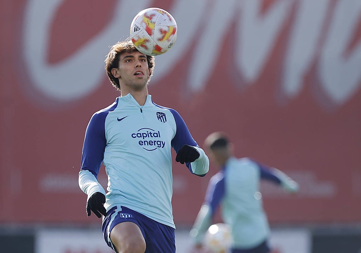 Joao Félix, en un entrenamiento del Atlético