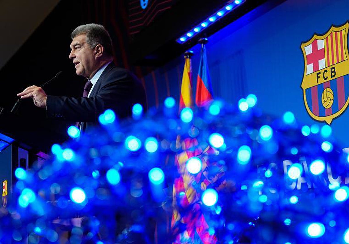 Laporta, en el acto de confraternización navideña con los medios