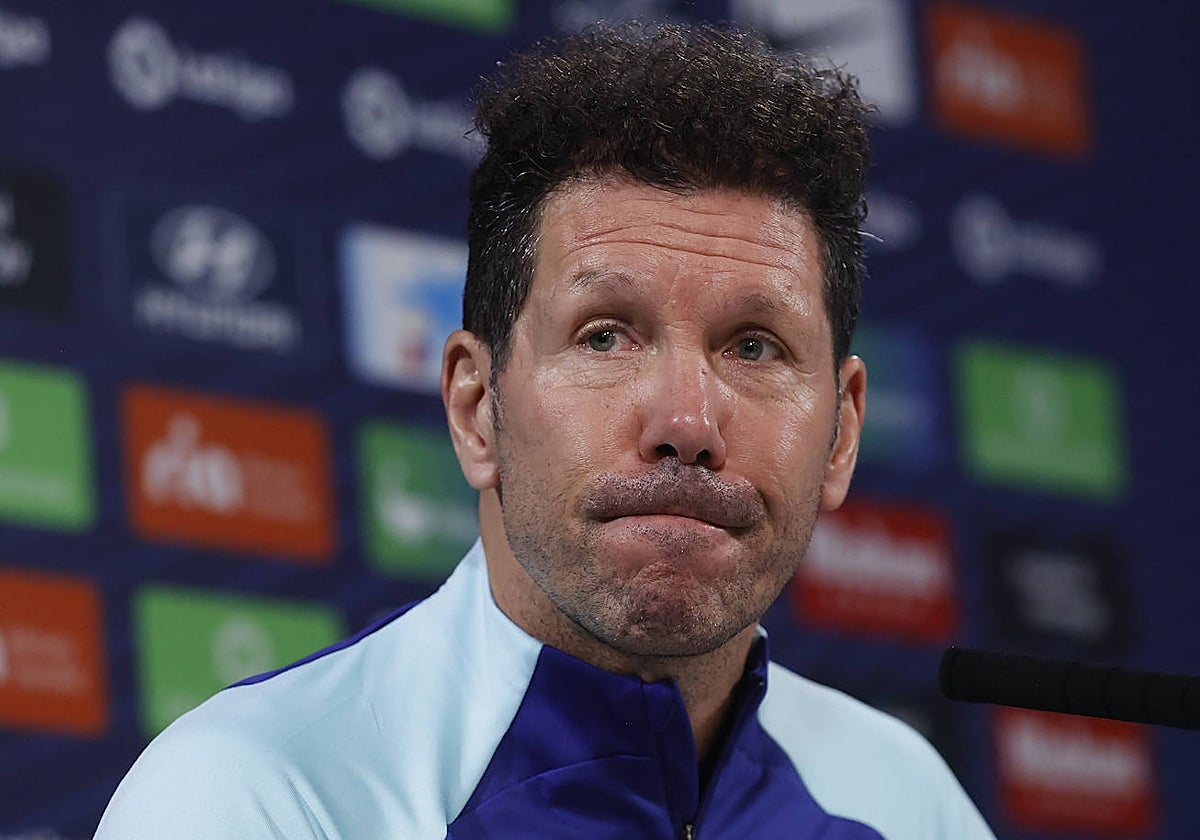 Diego Pablo Simeone en la víspera al choque ante el Elche