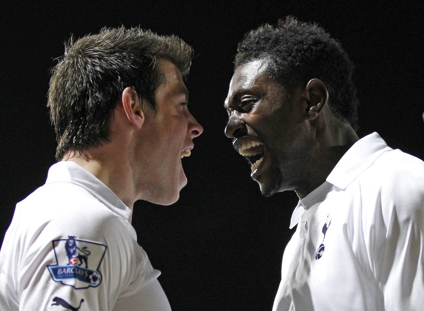 Bale celebra uno de sus goles con el Tottenham