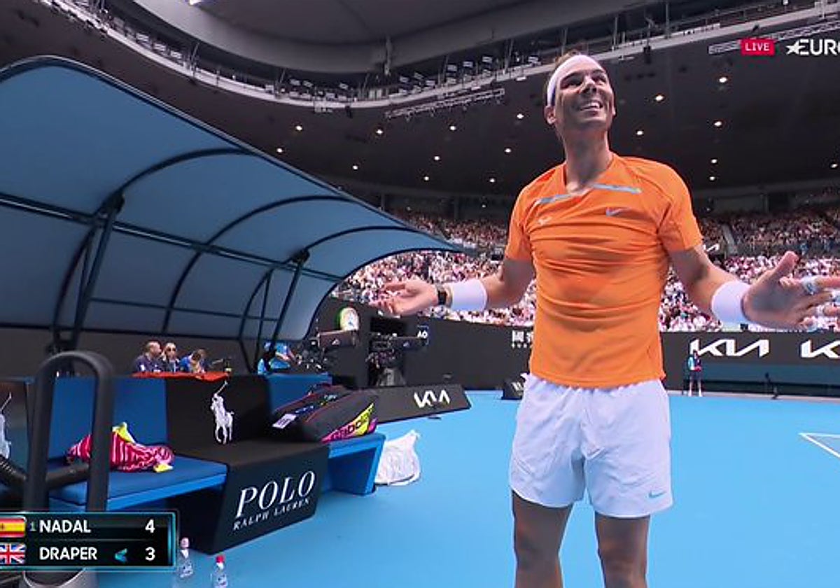 A Nadal le desaparece la raqueta en pleno partido